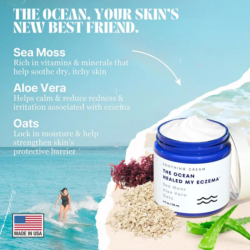 Premium Eczema Relief Cream with Sea Moss, Aloe Vera & Oats