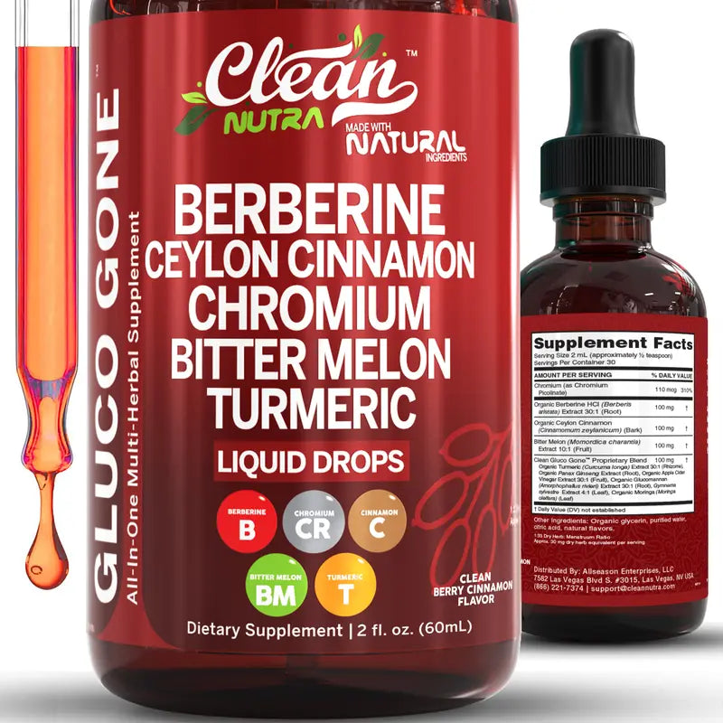 Premium Organic Berberine &  Ceylon Cinnamon Liquid Drops
